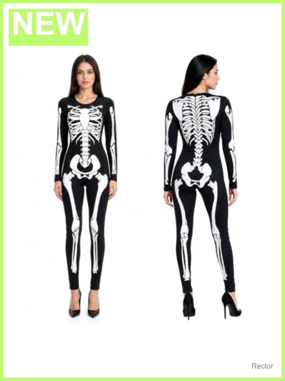 Women's 3D-Printed Skeleton Costume Jumpsuit Halloween Cosplay